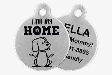 Find My Home - Stick Dog Pet Tag Find My Home - Stick Dog Pet Tag